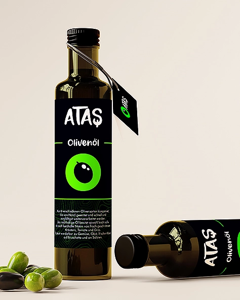 Atas Olivenöl Flasche